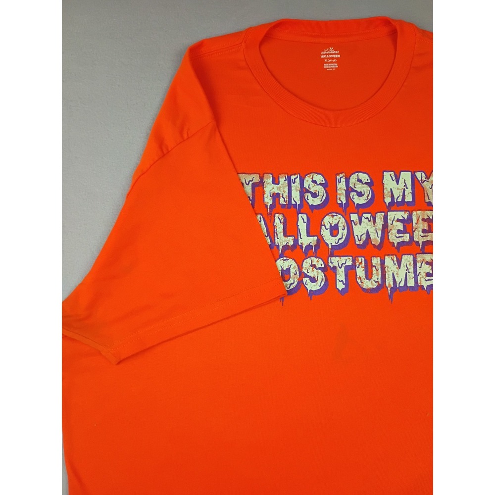 Way to Celebrate Halloween Mens XL Orange Graphic T-Shirt Costume Tee